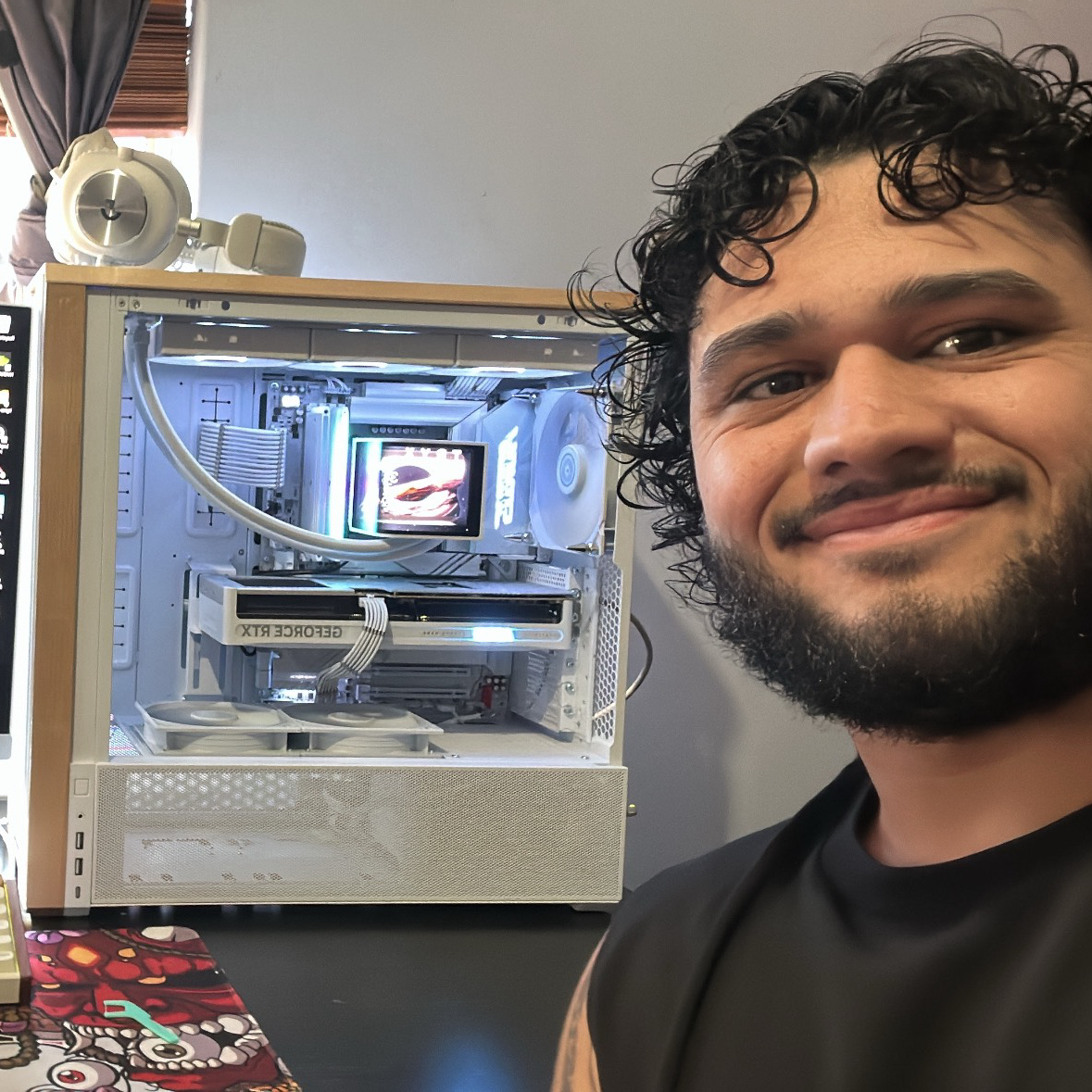 Person beside a high-end computer