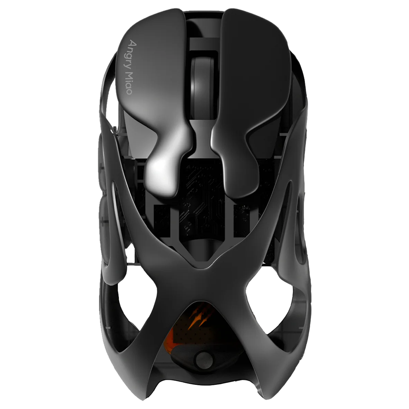 Sleek black wireless gaming mouse design